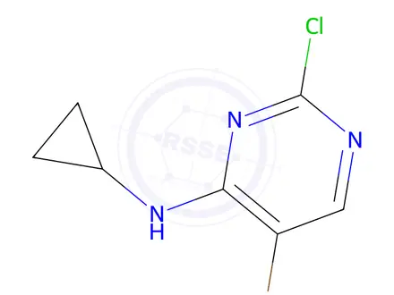 Chemical structure of 5-Bromo-2-chloro-N-cyclopropylpyrimidin-4-amine