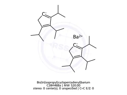 Chemical structure of Bis(tri(isopropyl)cyclopentadienyl)barium