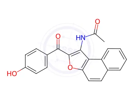 Chemical structure of N-(2-(4-Hydroxybenzoyl)naphtho[2,1-b]furan-1-yl)acetamide