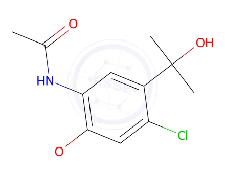 Chemical structure of N-[4-Chloro-5-(1-hydroxy-1-methylethyl)-2-methoxyphenyl]acetamide