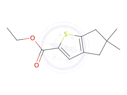 Chemical structure of Ethyl 5,5-dimethyl-5,6-dihydro-4H-cyclopenta[b]thiophene-2-carboxylate