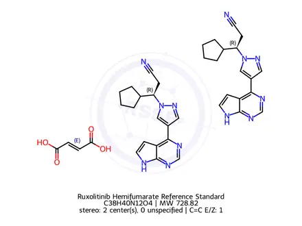 Chemical structure of Ruxolitinib Hemifumarate Reference Standard
