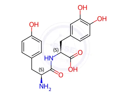 Chemical structure of (2S)-2-[[(2S)-2-AMINO-3-(4-HYDROXYPHENYL)PROPANOYL]AMINO]-3-(3,4-DIHYDROXYPHENYL)PROPANOIC ACID