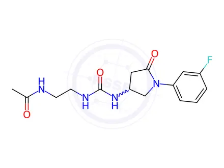 Chemical structure of N-(2-(3-(1-(3-Fluorophenyl)-5-oxopyrrolidin-3-yl)ureido)ethyl)acetamide