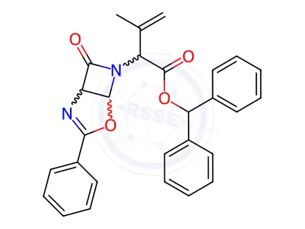 Chemical structure of α-(1-Methylethenyl)-7-oxo-3-phenyl-4-oxa-2,6-diazabicyclo[3.2.0]hept-2-ene-6-acetic Acid Diphenylmethyl Ester