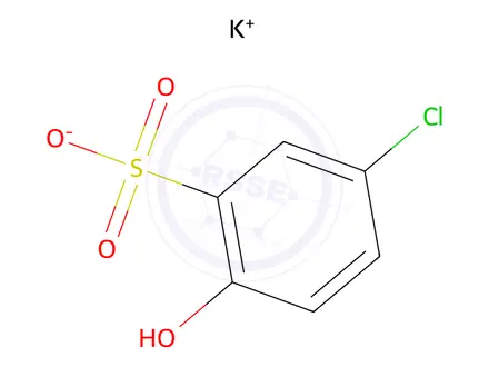 Chemical structure of Potassium 5-chloro-2-hydroxyÂ­benzÂ­enesulfoÂ­nate