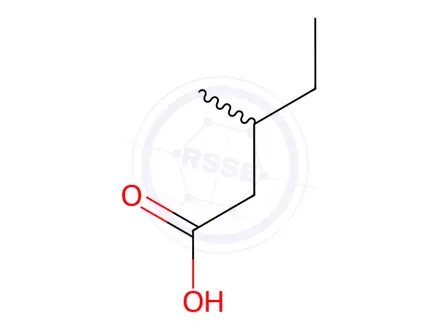 Chemical structure of 3-Methylvaleric acid