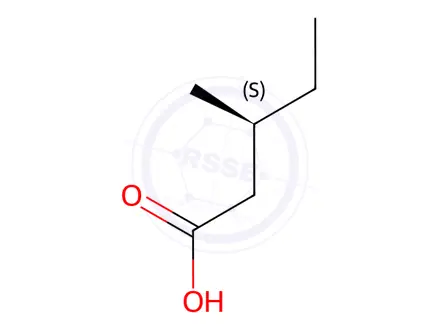 Chemical structure of 3-Methylpentanoic acid