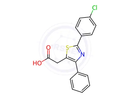 Chemical structure of 2-[2-(4-Chlorophenyl)-4-phenyl-1,3-thiazol-5-yl]-acetic acid