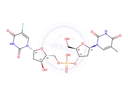 Chemical structure of thymidylyl-(3'-5')-2'-deoxy-5-fluorouridine