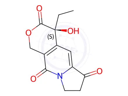 Chemical structure of (4S)-4-Ethyl-7,8-dihydro-4-hydroxy-1H-pyrano[3,4-f]indolizine-3,6,10(4H)-trione