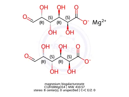 Chemical structure of magnesium bis[D-galacturonate]
