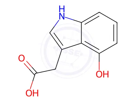 Chemical structure of Serotonin Impurity 2 (4-Hydroxyindole-3-Acetic Acid)