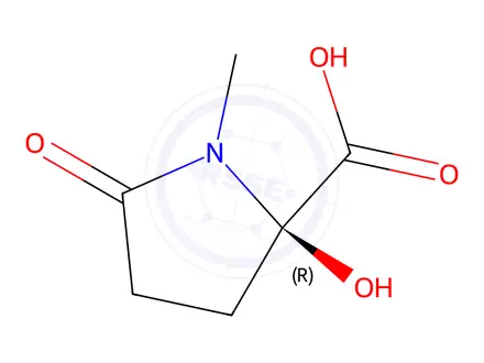 Chemical structure of Proline, 2-hydroxy-1-methyl-5-oxo-(8CI,9CI)