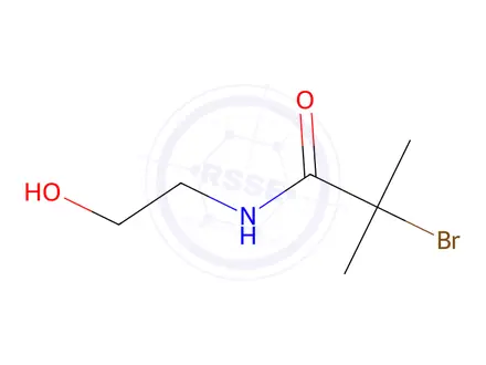 Chemical structure of 2-bromo-N-(2-hydroxyethyl)-2-methylpropanamide