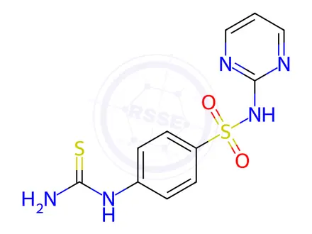Chemical structure of N-(Pyrimidin-2-yl)-4-thioureidobenzenesulfonamide