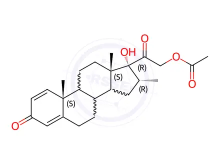 Chemical structure of 21-(Acetyloxy)-17-hydroxy-16-methylpregna-1,4-diene-3,20-dione