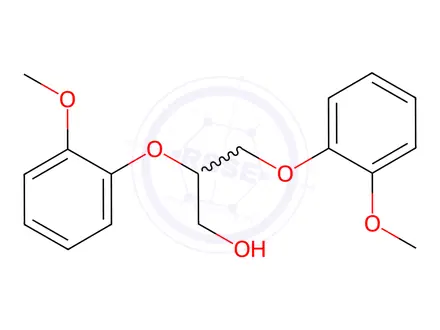 Chemical structure of 2,3-bis(2-methoxyphenoxy)propan-1-ol