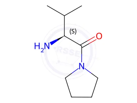 Chemical structure of (2S)-2-amino-3-methyl-1-(pyrrolidin-1-yl)butan-1-one