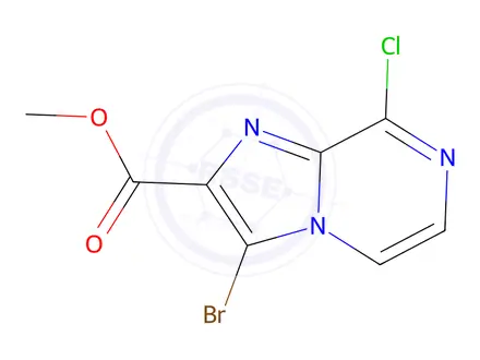 Chemical structure of Methyl 3-bromo-8-chloroimidazo[1,2-a]pyrazine-2-carboxylate