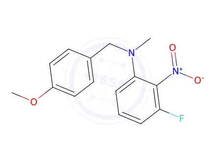 Chemical structure of 3-Fluoro-N-(4-methoxybenzyl)-N-methyl-2-nitroaniline