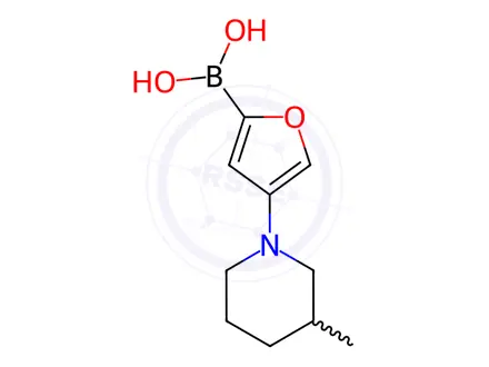 Chemical structure of (4-(3-Methylpiperidin-1-yl)furan-2-yl)boronic acid