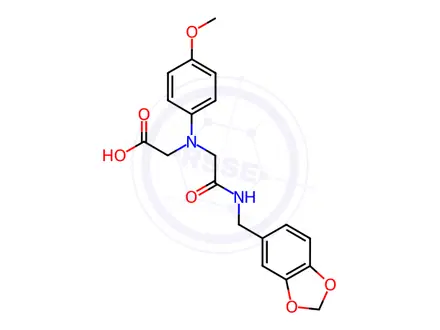 Chemical structure of [{2-[(1,3-Benzodioxol-5-ylmethyl)amino]-2-oxoethyl}(4-methoxyphenyl)amino]acetic acid