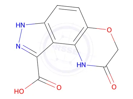Chemical structure of 2-Oxo-1,2,3,7-tetrahydro-[1,4]oxazino[3,2-e]indazole-9-carboxylic acid