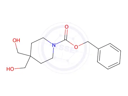 Chemical structure of Benzyl 4,4-bis(hydroxymethyl)piperidine-1-carboxylate
