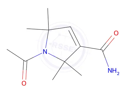 Chemical structure of 1-Acetyl-2,2,5,5-tetramethyl-3-pyrroline-3-carboxamide