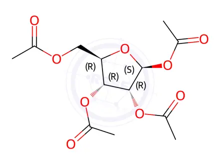 Chemical structure of Tetra-O-acetyl-beta-D-ribofuranose