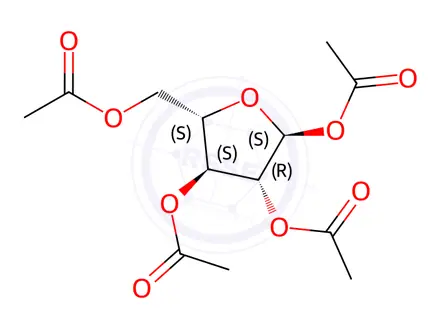 Chemical structure of 1,2,3,5-Tetra-O-acetyl-α-L-arabinofuranose
