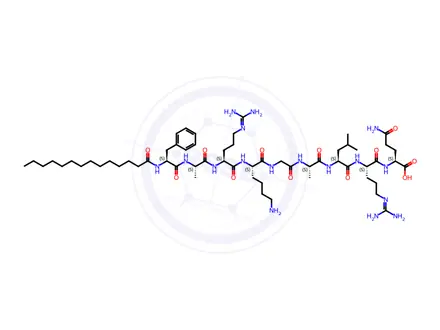 Chemical structure of MYRISTOYL-PHE-ALA-ARG-LYS-GLY-ALA-LEU-ARG-GLN-OH
