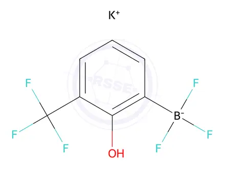 Chemical structure of Potassium trifluoro(2-hydroxy-3-(trifluoromethyl)phenyl)borate