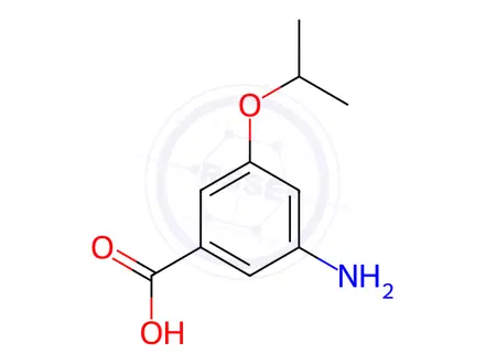 Chemical structure of Benzoic acid, 3-amino-5-(1-methylethoxy)-