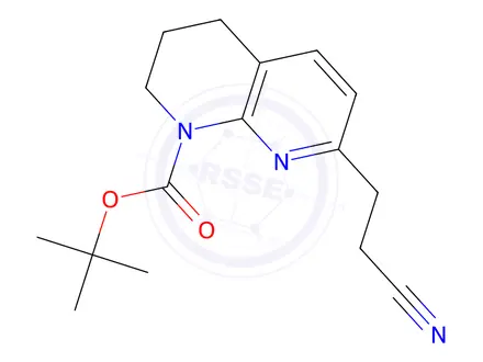 Chemical structure of tert-Butyl 7-(2-cyanoethyl)-3,4-dihydro-1,8-naphthyridine-1(2H)-carboxylate