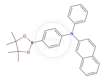 Chemical structure of 2-Naphthalenamine, N-phenyl-N-[4-(4,4,5,5-tetramethyl-1,3,2-dioxaborolan-2-yl)phenyl]-