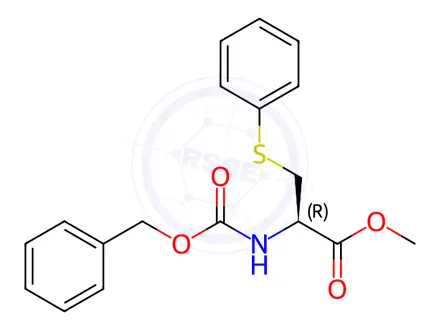 Chemical structure of N-Carbobenzoxy-S-phenyl-L-cysteine Methyl Ester