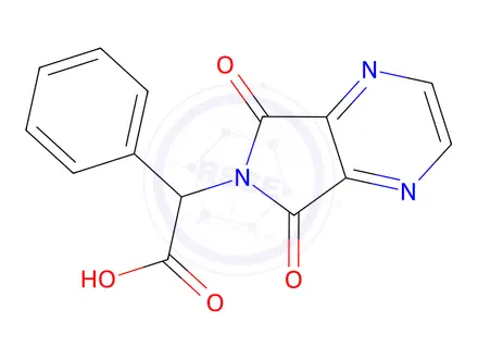 Chemical structure of 2-{5,7-dioxo-5h,6h,7h-pyrrolo[3,4-b]pyrazin-6-yl}-2-phenylacetic acid