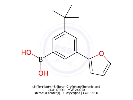 Chemical structure of (3-(Tert-butyl)-5-(furan-2-yl)phenyl)boronic acid