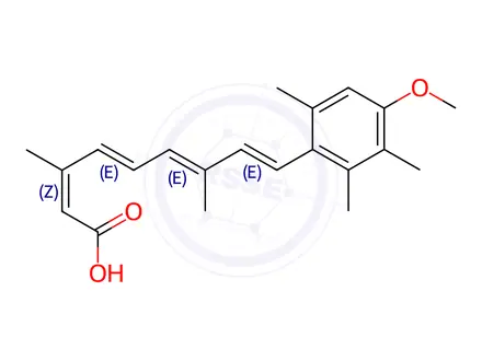 Chemical structure of Acitretin EP Impurity A (Acitretin USP Related Compound A, 13-cis-Acitretin)