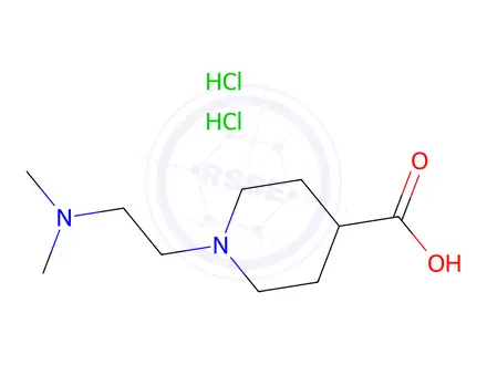 Chemical structure of 1-(2-Dimethylamino-ethyl)-piperidine-4-carboxylic acid dihydrochloride