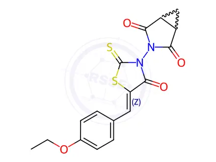Chemical structure of 3-[(5Z)-5-[(4-Ethoxyphenyl)methylidene]-4-oxo-2-sulfanylidene-1,3-thiazolidin-3-yl]-3-azabicyclo[3.1.0]hexane-2,4-dione