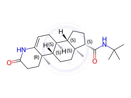 Chemical structure of N-t-Butyl-3-Oxo-4-Aza-5-Androsten-17-β-Carboxamide