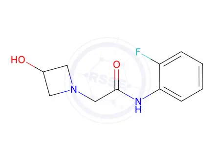 Chemical structure of n-(2-fluorophenyl)-2-(3-hydroxyazetidin-1-yl)acetamide