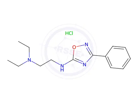 Chemical structure of N,N-diethyl-N'-(3-phenyl-1,2,4-oxadiazol-5-yl)ethylenediamine monohydrochloride