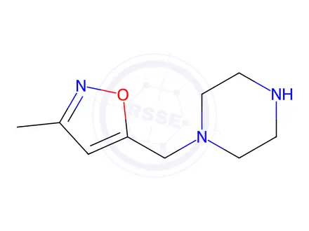 Chemical structure of 1-[(3-methylisoxazol-5-yl)methyl]piperazine