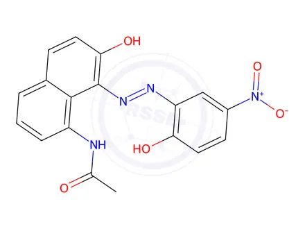 Chemical structure of N-[7-hydroxy-8-[(2-hydroxy-5-nitrophenyl)azo]-1-naphthyl]acetamide