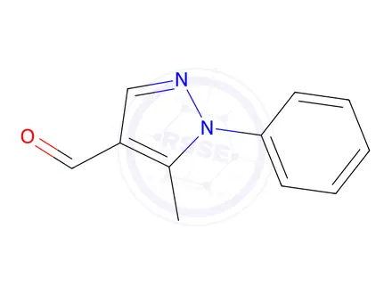 Chemical structure of 5-Methyl-1-phenyl-1H-pyrazole-4-carbaldehyde