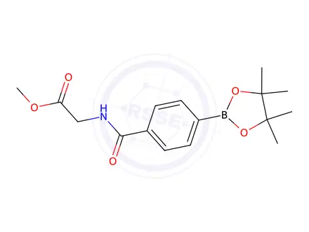 Chemical structure of Methyl 2-{[4-(tetramethyl-1,3,2-dioxaborolan-2-yl)phenyl]formamido}acetate